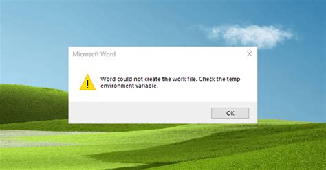 Word Could Not Create the Work File 的图像结果
