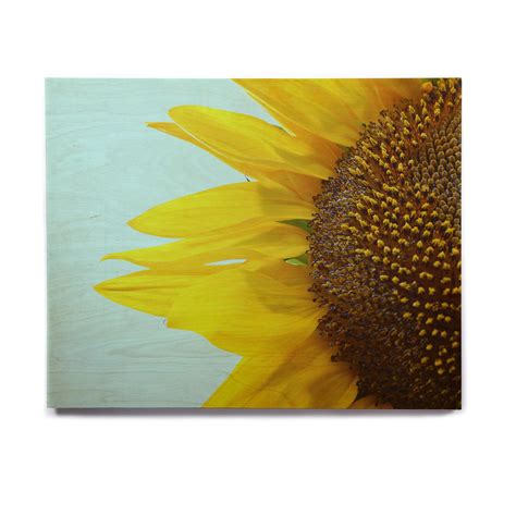 KESS InHouse Richard Casillas "Sunflower Mint" Yellow Teal Birchwood ...
