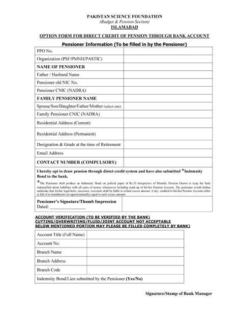 Option Form For Direct Pension - Fill Online, Printable, Fillable ...