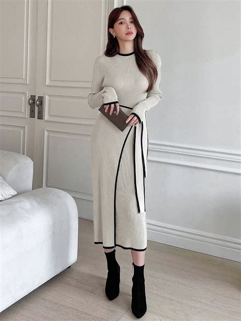 DAZY Women's Belted Sweater Dress | SHEIN USA
