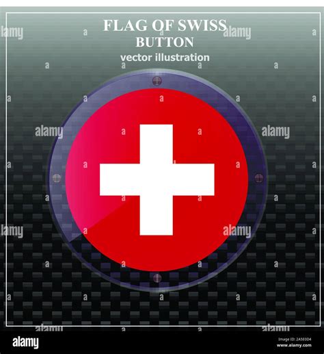 Bright transparent button with flag of Swiss. Swiss National Day banner. Bright illustration ...