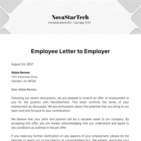 New Employee Self Introduction Letter To Colleagues Exles - Infoupdate.org