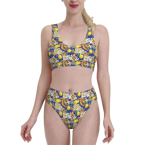 High Waisted Bikini Sets For Women, Sicilian Style Swimsuits Tummy ...
