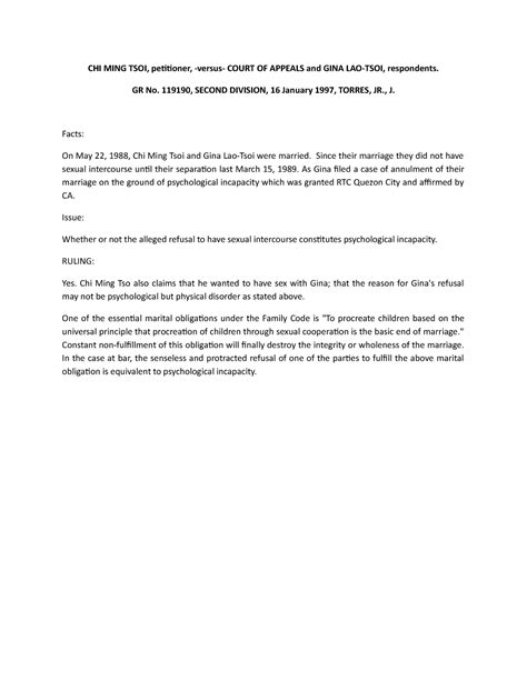 CHI MING TSOI, petitioner, -versus- Court OF Appeals and GINA LAO-TSOI ...
