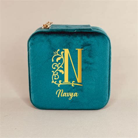 Personalized Velvet Jewellery Box - Your Name Initial – gingercrush.com