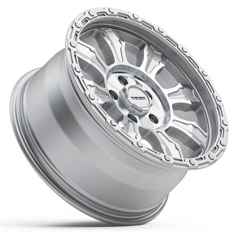 BLACK ROCK VENTURE SILVER MACHINED 17X8.5 5X127 WHEEL - CNC Wheels