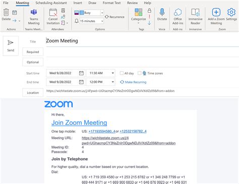 Outlook Add-in for Zoom Meetings