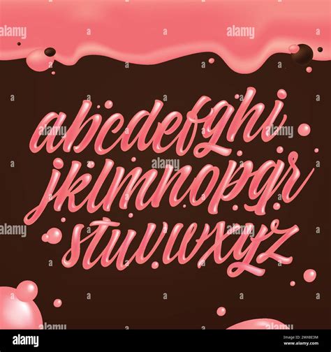 Pink Cream on Chocolate Wafer Background.Popsicle alphabet. Ice cream ...