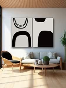 Artsense aesthetic Drip Black and White Canvas Wall Art – Abstract ...
