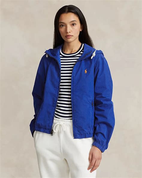 Washed Twill Hooded Jacket for Women | Ralph Lauren® IN