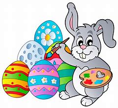 Image result for Cartoon of Easter Bunny Painting Eggs