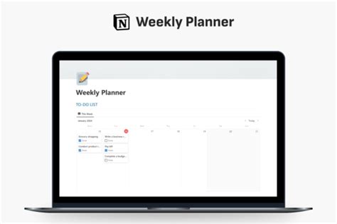 Image result for Notion Weekly Planner Template