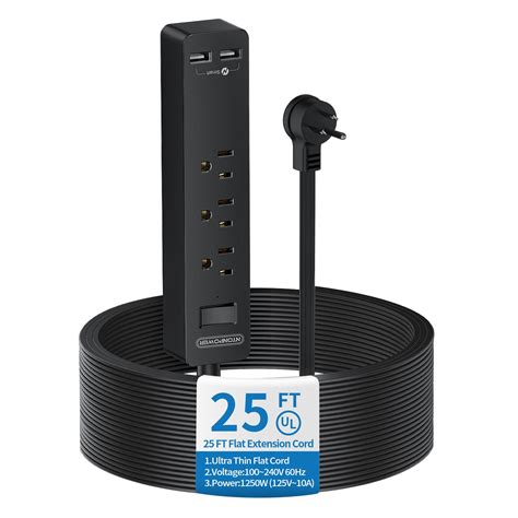 Amazon.com: Flat Plug Extension Cord 25 Ft, NTONPOWER Ultra Thin Flat ...