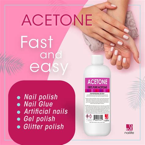 Nailite 100% Pure Acetone Nail Polish Remover - Quick Professional ...