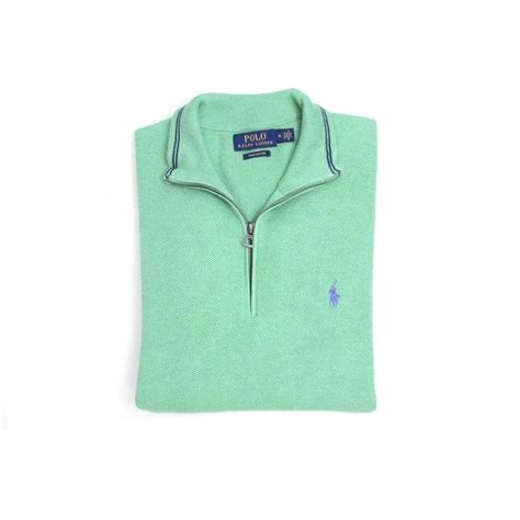 Pale Green Ralph Lauren quarter zip... - Depop