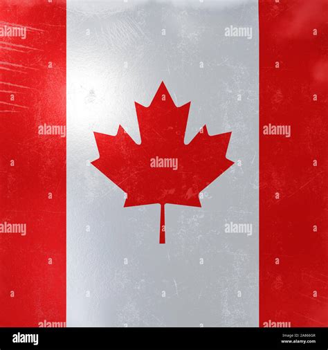 3d rendering of a rusty and old Canada flag on a metallic surface Stock ...