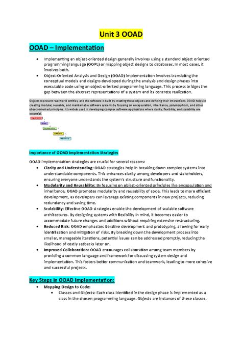 Unit 3 OOAD: Implementation Strategies and Best Practices - Studocu