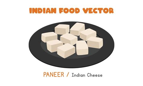 paneer indio - ilustración de vector plano de queso indio aislado sobre fondo blanco. paneer en ...