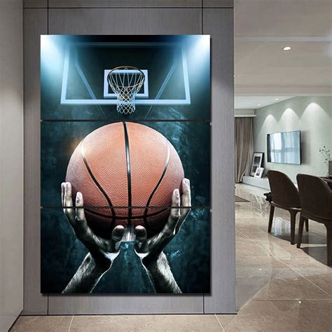 Basketball Room Wall Art Canvas Poster Bedroom Decor Print - Etsy