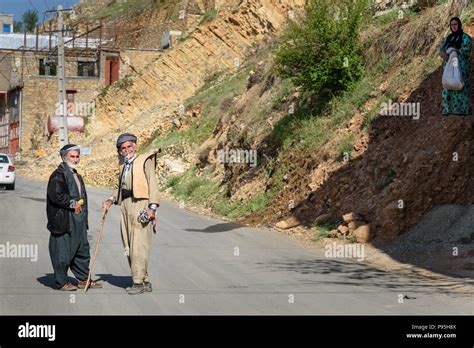 A group of Kurdish men with traditional clothing, Hawraman