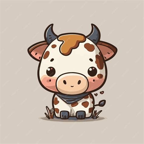 Premium Vector | Cute chibi cow kawaii illustration