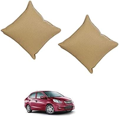 AUTOADDICT Auto Addict Car Beige Leatherite Seat Pillow Cushion Set of ...