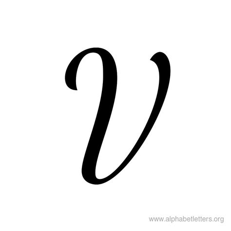 Cursive Alphabet V | AlphabetWorksheetsFree.com