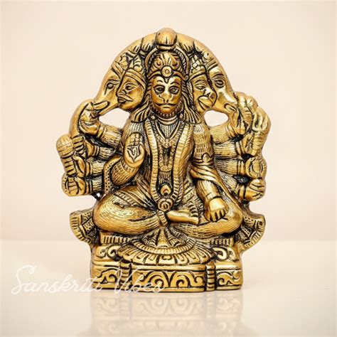 Metal Panchmukhi Hanuman Ji Murti Bajrangbali Idol Door Entrance Statu