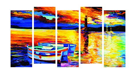 PAPER PLANE DESIGN Painting for Wall Decoration Sea Shore View Picture ...