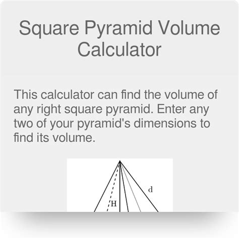 Image result for Square Pyramid Volume Formula