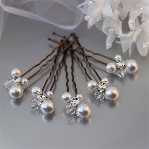 Pearl Hair Pins Classic Pearl Wedding Hair Pins for Bride or - Etsy UK