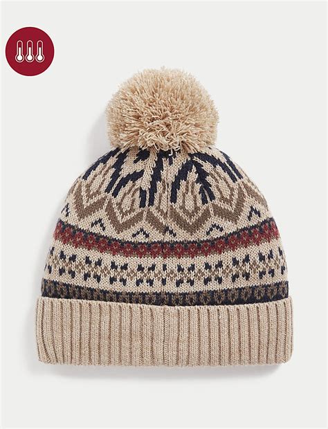 Buy Fair Isle Beanie Hat at Marks & Spencer