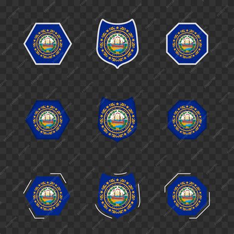Premium Vector | National symbols of New Hampshire on a dark ...