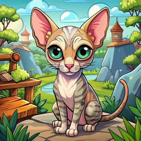 A cat with green eyes sits on a stone path | Premium AI-generated vector
