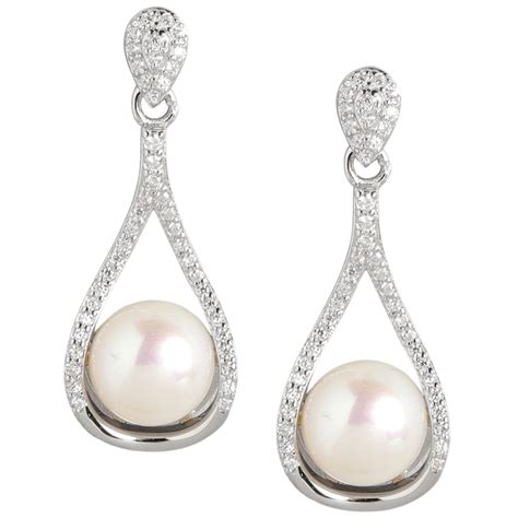 ZAVYA 925 Sterling Silver Pearl Designer Cubic Zirconia CZ Rhodium ...