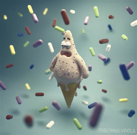 Patrick Star Two Ice Creams