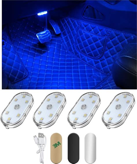 Amazon.com: 6Pcs Car Interior Led Lights, Magnetic 7 Colors Wireless ...