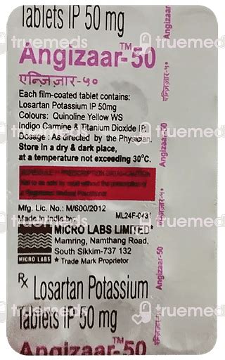 Angizaar 50 Tablet 15: Uses, Side Effects, Price & Substitutes