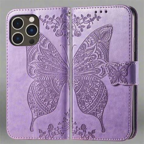 Embossed Butterfly Leather Flip Wallet Case – Peeperly