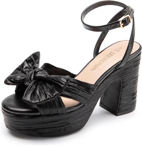 Amazon.com | DREAM PAIRS Women's Chunky Platform Heels Sandals Pleated ...