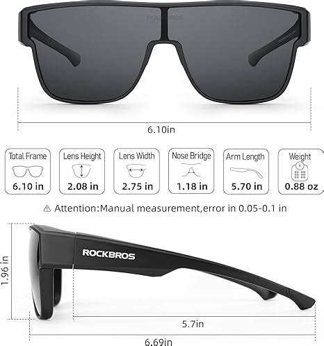 ROCKBROS Polarized Fit Over Wrap Around Sunglasses for Driving (141300 ...
