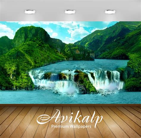 Avikalp Exclusive Awi3165 Tropical Waterfall Nature Scenery Full HD Wa ...