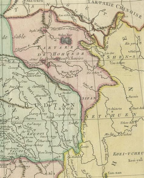 Original Hand-Colored Antique Map of Tartary and Northern India For Sale at 1stDibs | 1724 map ...