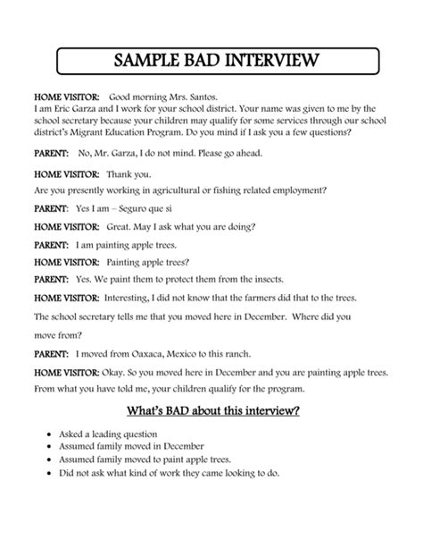 Image result for Example of Bad Interview