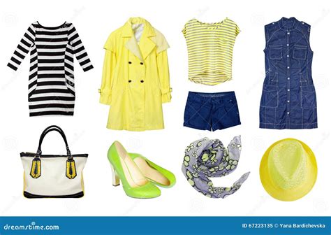 Female Set Collage Clothes Isolated. Stock Image - Image of blouse ...