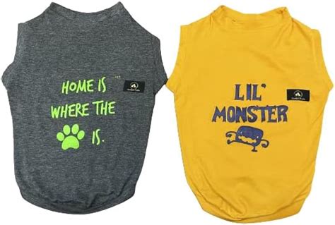 FETCHER Blue & Black Premium Dogs T-Shirts (Set of 2) : Amazon.in: Pet ...