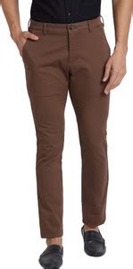 COLORPLUS Slim Fit Men Brown Trousers - Buy COLORPLUS Slim Fit Men ...