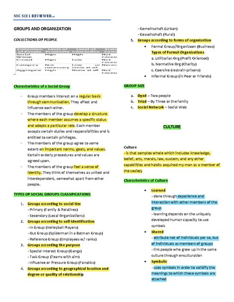SOC SCI 1 Final Reviewer - SOC SCI 1 REVIEWERLG GROUPS AND ORGANIZATION ...