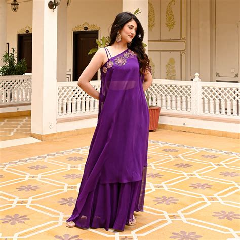 Bahar Purple Designer Lurex Co-Ord Set For Women Online – UrbanStree