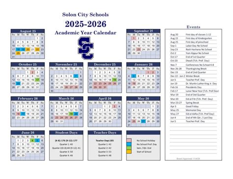 Solon City Schools Calendar Revised [PDF] 25-26 - EduCounty